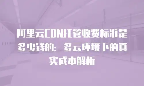 阿里云CDN托管收费标准是多少钱的：多云环境下的真实成本解析