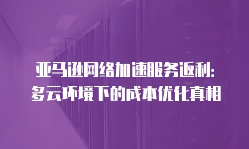 亚马逊网络加速服务返利：多云环境下的成本优化真相