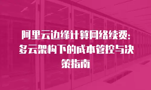 阿里云边缘计算网络续费：多云架构下的成本管控与决策指南