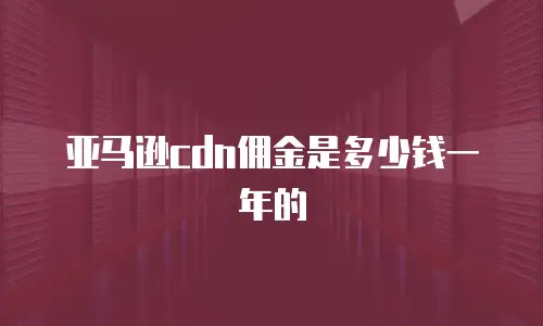 亚马逊cdn佣金是多少钱一年的