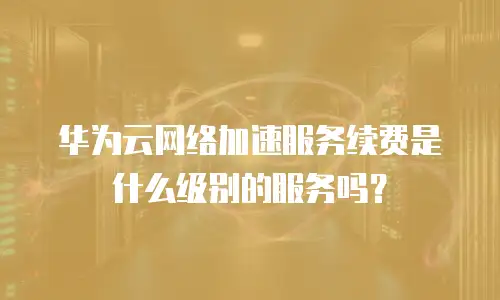 华为云网络加速服务续费是什么级别的服务吗？