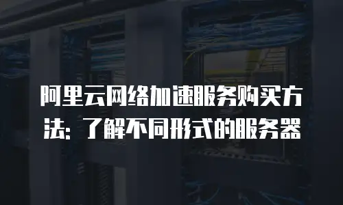 阿里云网络加速服务购买方法: 了解不同形式的服务器