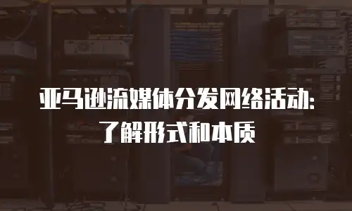 亚马逊流媒体分发网络活动：了解形式和本质