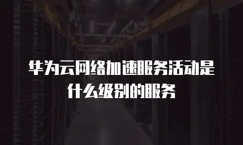 华为云网络加速服务活动是什么级别的服务