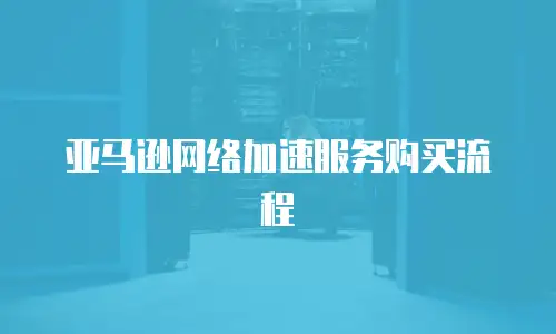 亚马逊网络加速服务购买流程