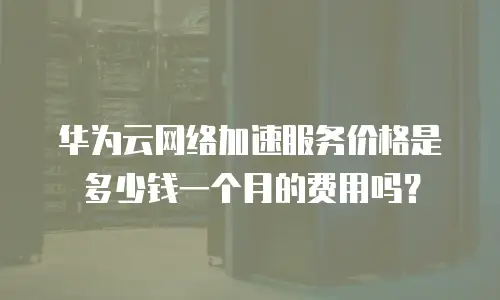 华为云网络加速服务价格是多少钱一个月的费用吗？