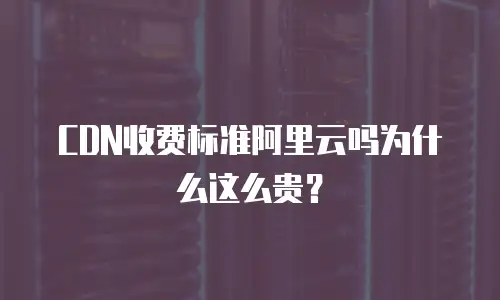 CDN收费标准阿里云吗为什么这么贵？