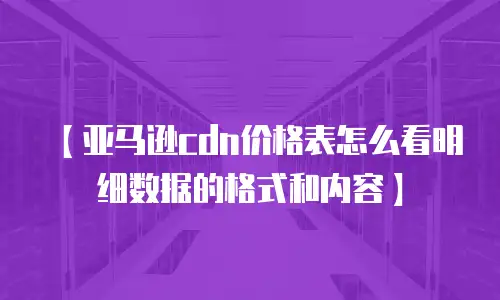【亚马逊cdn价格表怎么看明细数据的格式和内容】