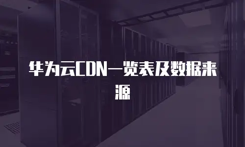 华为云CDN一览表及数据来源