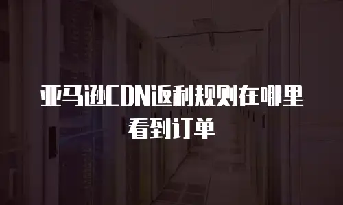 亚马逊CDN返利规则在哪里看到订单