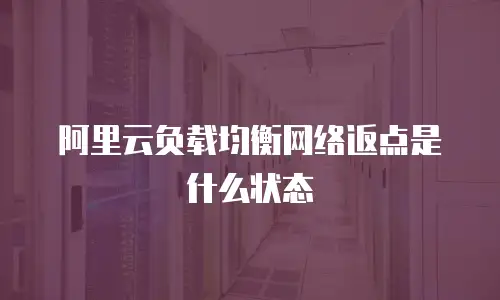 阿里云负载均衡网络返点是什么状态