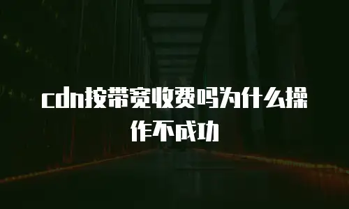 cdn按带宽收费吗为什么操作不成功