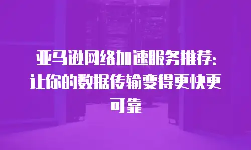 亚马逊网络加速服务推荐：让你的数据传输变得更快更可靠