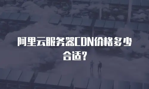 阿里云服务器CDN价格多少合适？