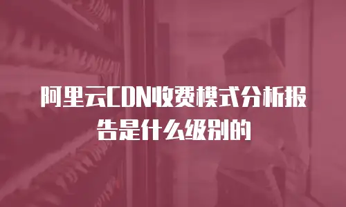 阿里云CDN收费模式分析报告是什么级别的