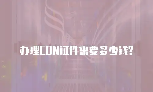 办理CDN证件需要多少钱?