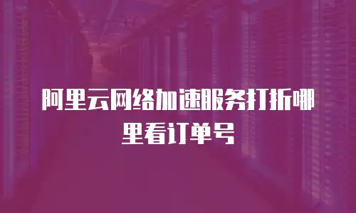 阿里云网络加速服务打折哪里看订单号