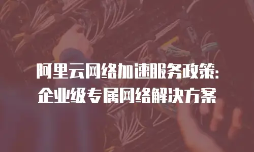阿里云网络加速服务政策：企业级专属网络解决方案