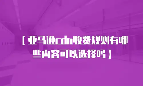 【亚马逊cdn收费规则有哪些内容可以选择吗】