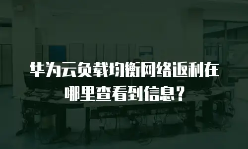 华为云负载均衡网络返利在哪里查看到信息？