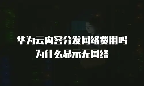 华为云内容分发网络费用吗为什么显示无网络