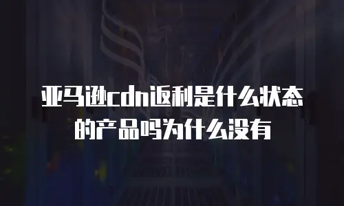 亚马逊cdn返利是什么状态的产品吗为什么没有
