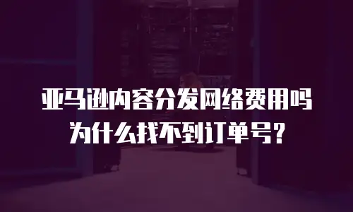 亚马逊内容分发网络费用吗为什么找不到订单号？