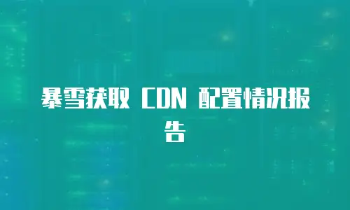 暴雪获取 CDN 配置情况报告