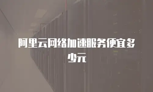 阿里云网络加速服务便宜多少元