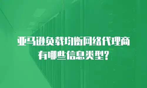 亚马逊负载均衡网络代理商有哪些信息类型?
