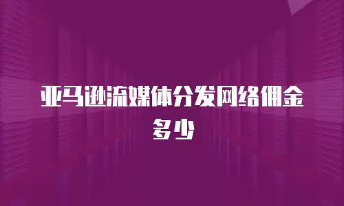 亚马逊流媒体分发网络佣金多少