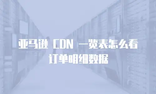 亚马逊 CDN 一览表怎么看订单明细数据