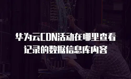 华为云CDN活动在哪里查看记录的数据信息库内容