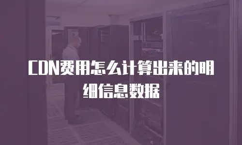 CDN费用怎么计算出来的明细信息数据