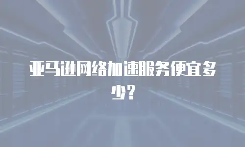  亚马逊网络加速服务便宜多少？ 