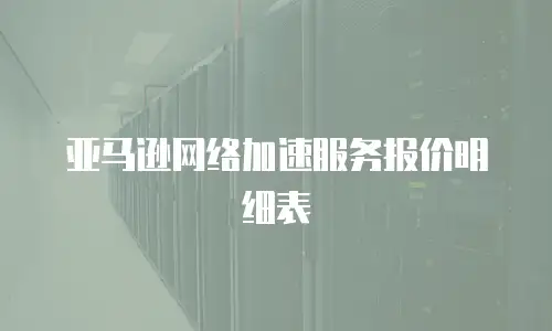 亚马逊网络加速服务报价明细表