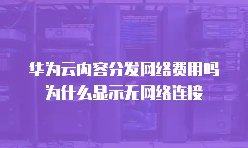 华为云内容分发网络费用吗为什么显示无网络连接
