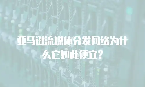 亚马逊流媒体分发网络为什么它如此便宜？