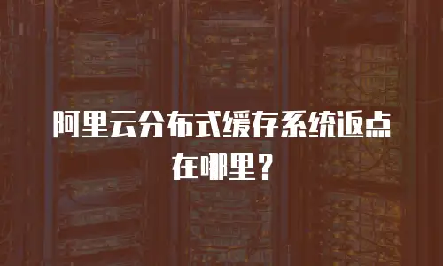 阿里云分布式缓存系统返点在哪里？