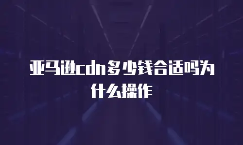 亚马逊cdn多少钱合适吗为什么操作