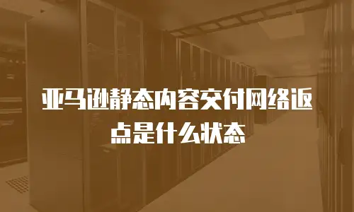 亚马逊静态内容交付网络返点是什么状态