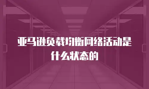 亚马逊负载均衡网络活动是什么状态的