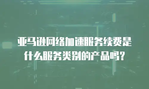 亚马逊网络加速服务续费是什么服务类别的产品吗？