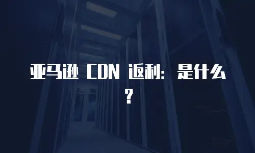 亚马逊 CDN 返利：是什么？