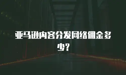 亚马逊内容分发网络佣金多少？