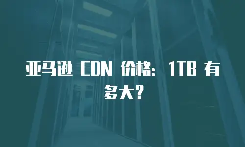 亚马逊 CDN 价格：1TB 有多大？