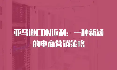 亚马逊CDN返利：一种新颖的电商营销策略