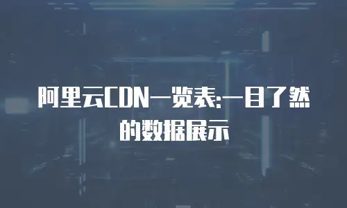 阿里云CDN一览表:一目了然的数据展示