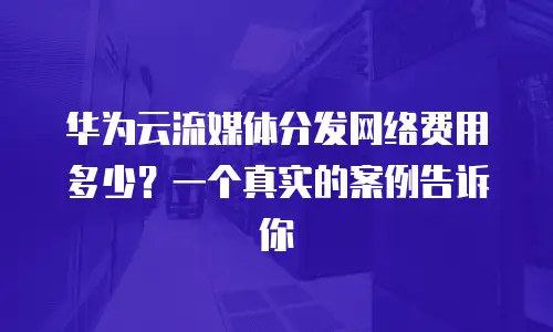 华为云流媒体分发网络费用多少？一个真实的案例告诉你