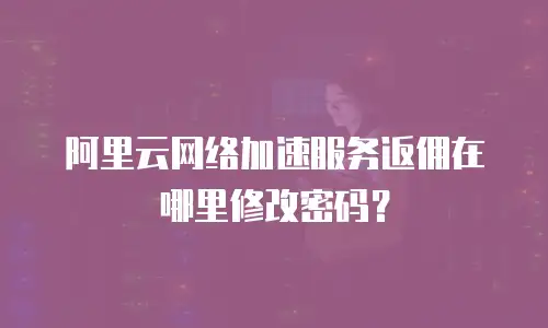 阿里云网络加速服务返佣在哪里修改密码？